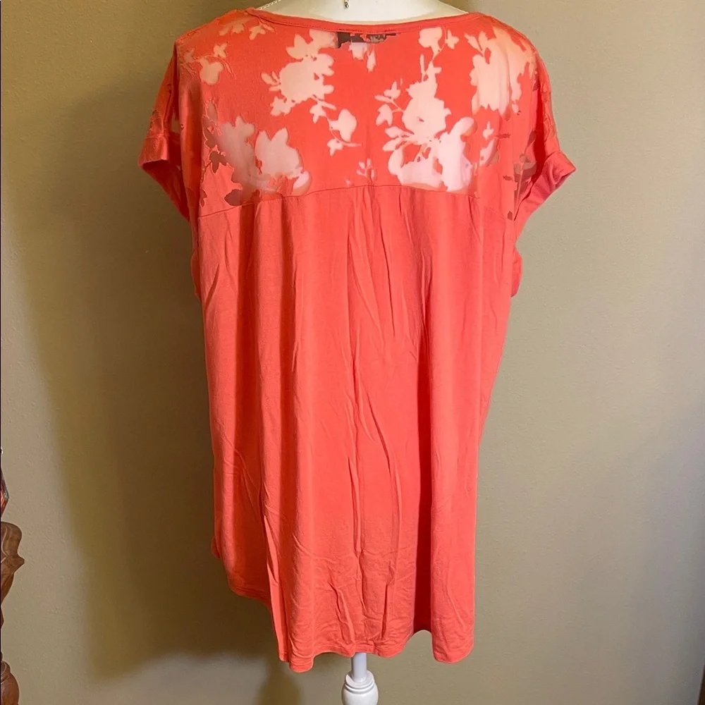 Apt. 9 Orange Floral Short Sleeve Tee - Picture 3 of 5